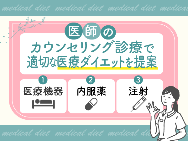 医師のカウンセリング診療で適切な医療ダイエットが提案される